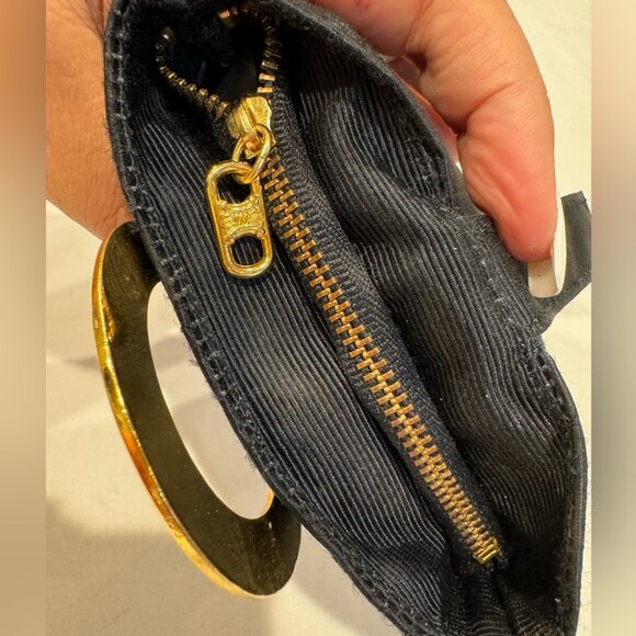Authentic Celine Triumph Arc Pouch – Black with Gold Hardware, Exquisite Lux - Picture 13 of 15